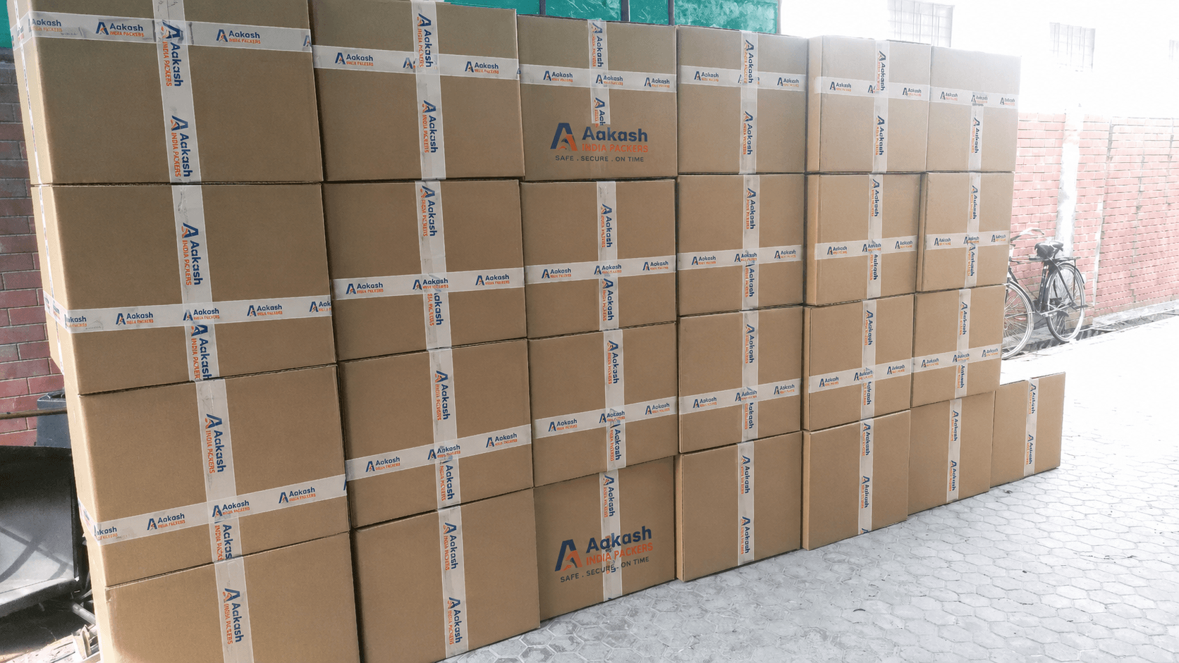 Office carton boxes packed